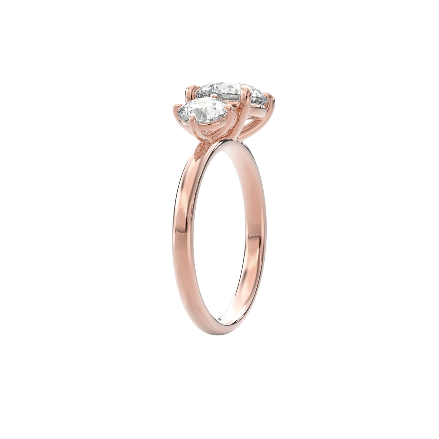 Callisto Two Stones Engagement Ring Round•Rose Gold