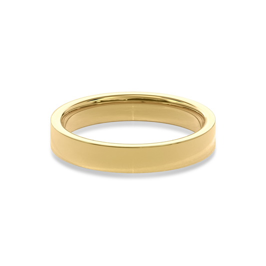 4mm Flat Wedding Band in Yellow Gold
