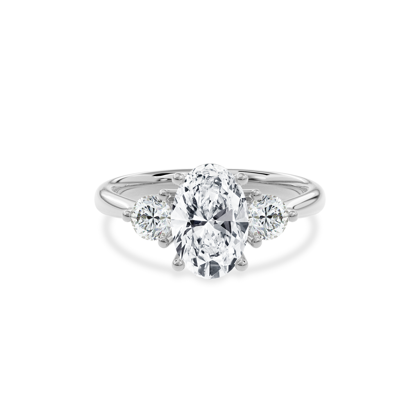 Daphnis Three Stones Engagement Ring Oval•White Gold