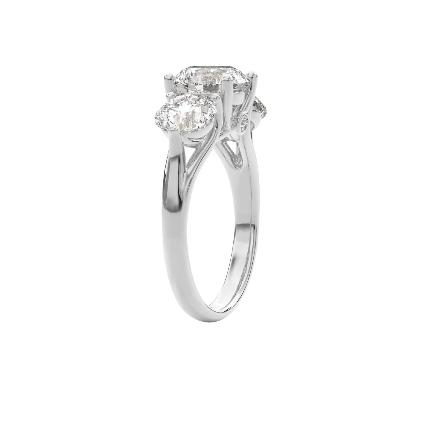 Daphnis Trinity Engagement Ring Round•White Gold