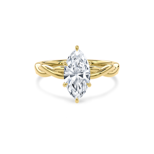 Rhea Twisted Engagement Ring Marquise•Yellow Gold