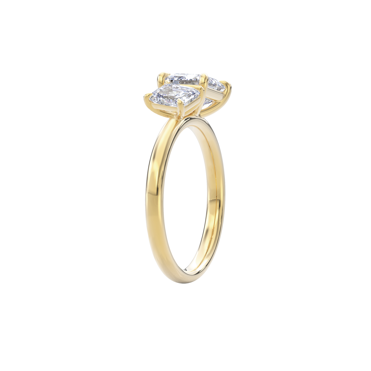 Callisto Two Stones Engagement Ring Emerald•Yellow Gold