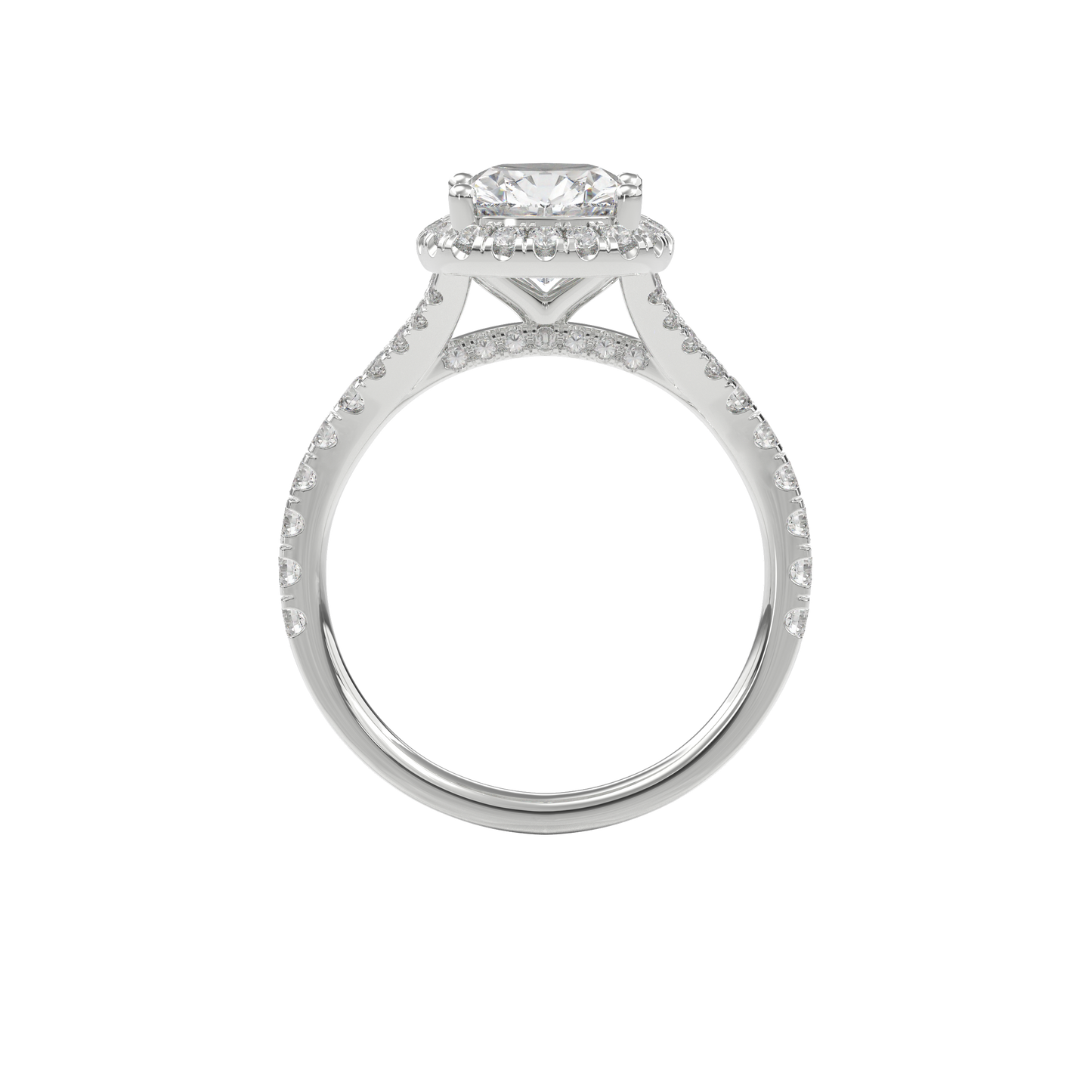 Elara Vintage Inspired Engagement Ring Cushion•White Gold