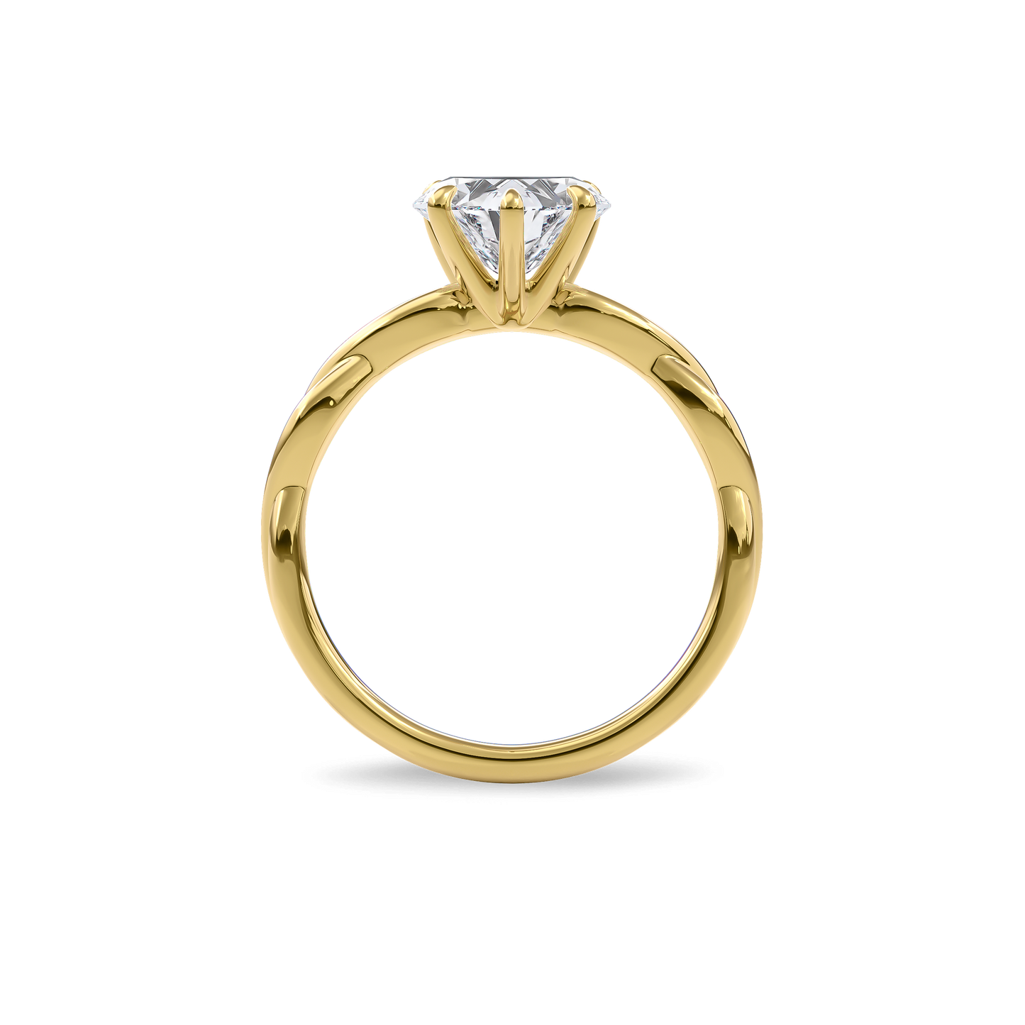 Rhea Twisted Engagement Ring Heart•Yellow Gold