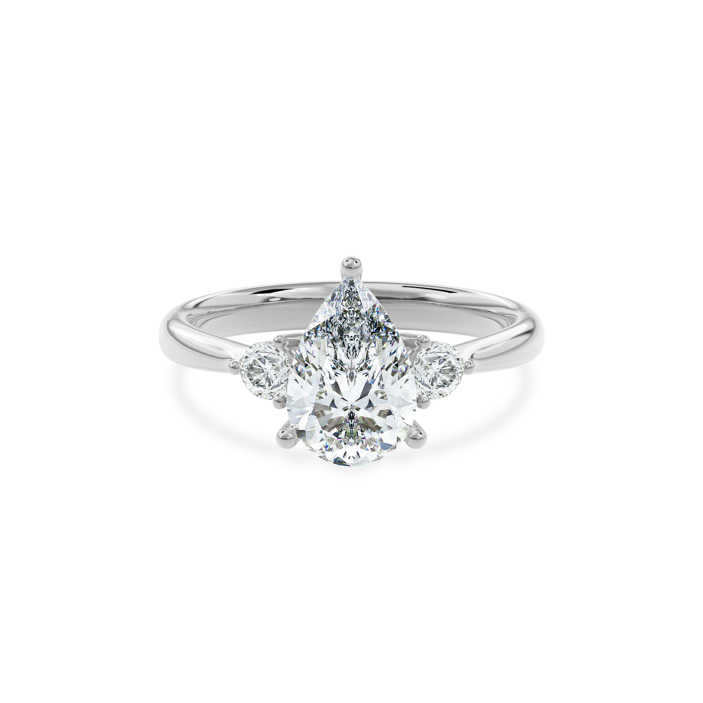 Daphnis Three Stones Engagement Ring Pear•White Gold