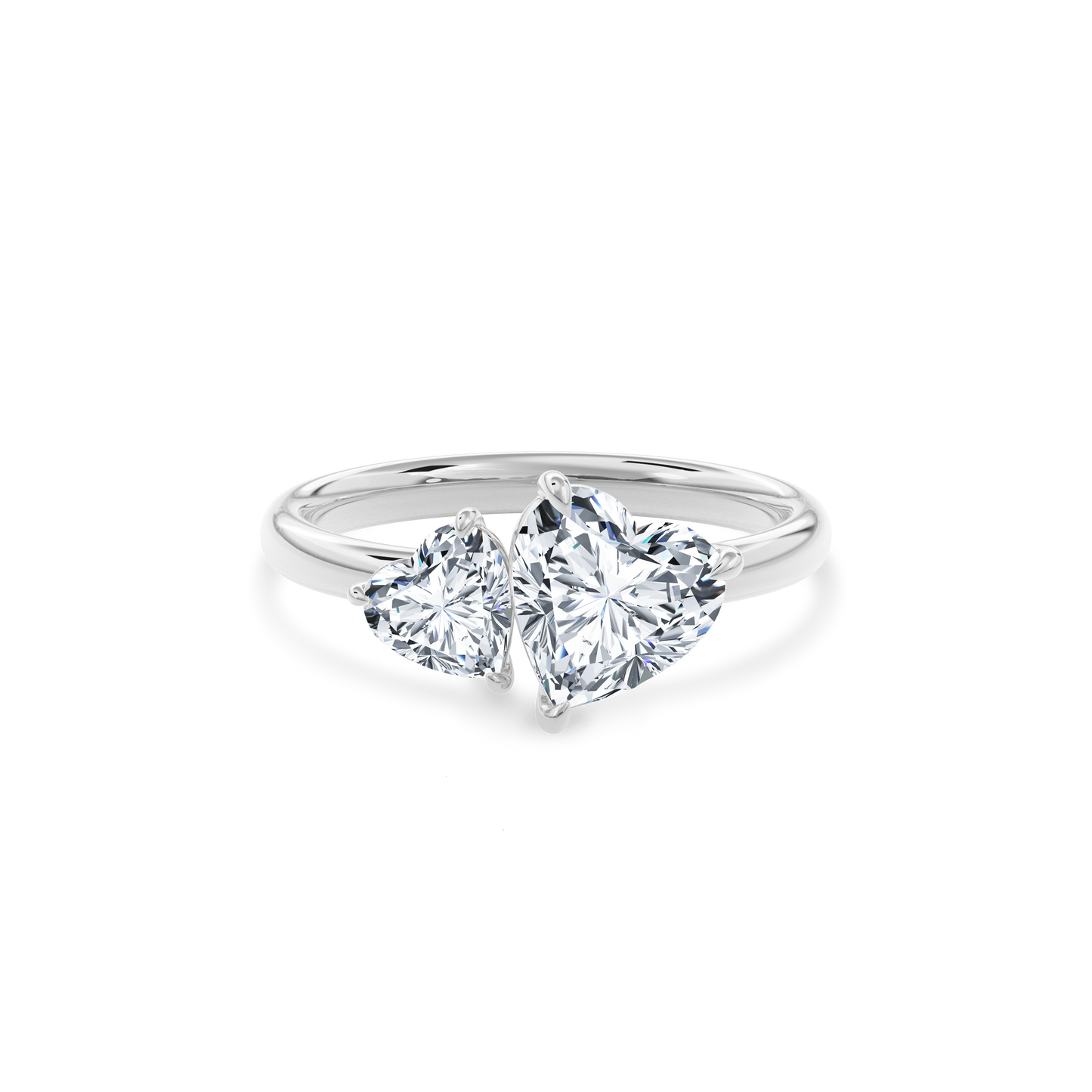 Callisto Two Stones Engagement Ring Heart•White Gold