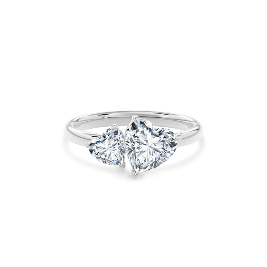Callisto Two Stones Engagement Ring Heart•White Gold