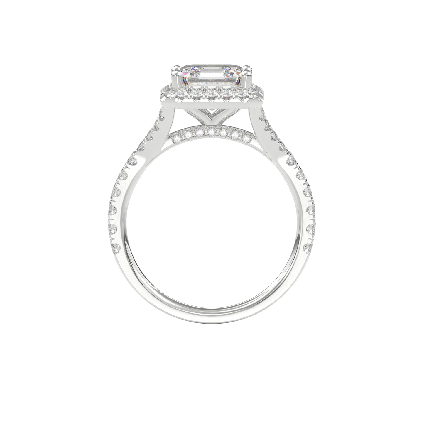 Elara Vintage Inspired Engagement Ring Asscher•White Gold