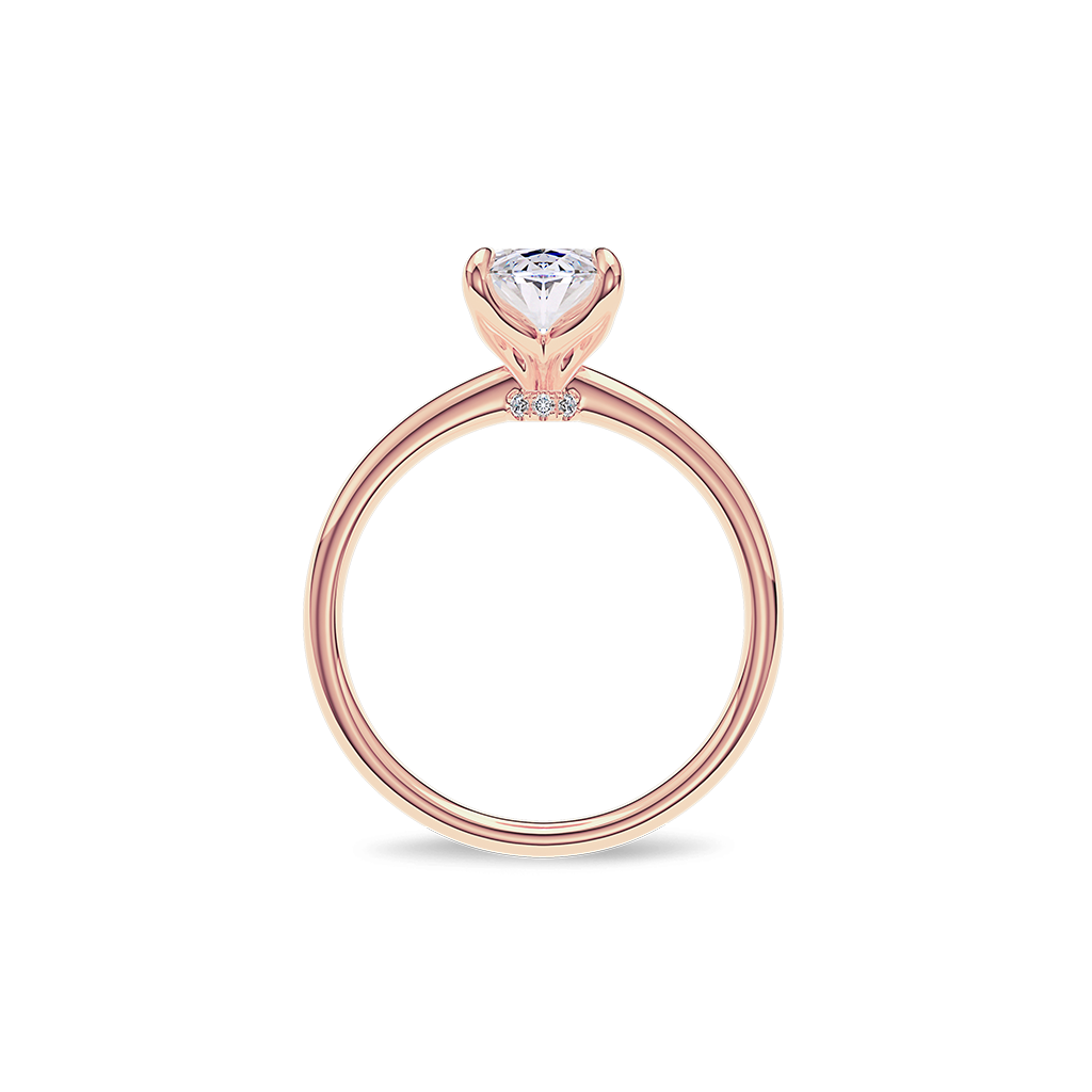 Dia Solitaire Engagement Ring Oval•Rose Gold