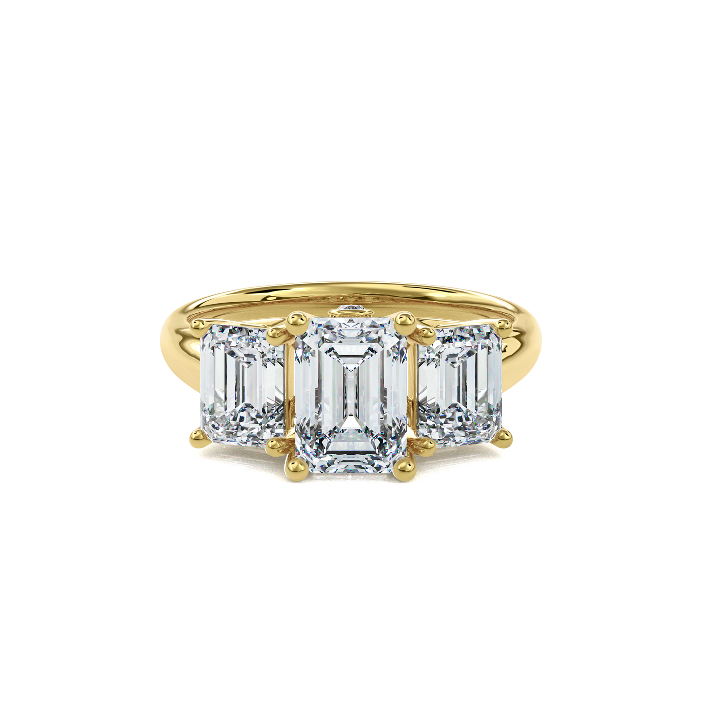Daphnis Trinity Engagement Ring Emerald•Yellow Gold