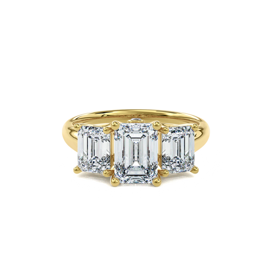 Daphnis Trinity Engagement Ring Emerald•Yellow Gold