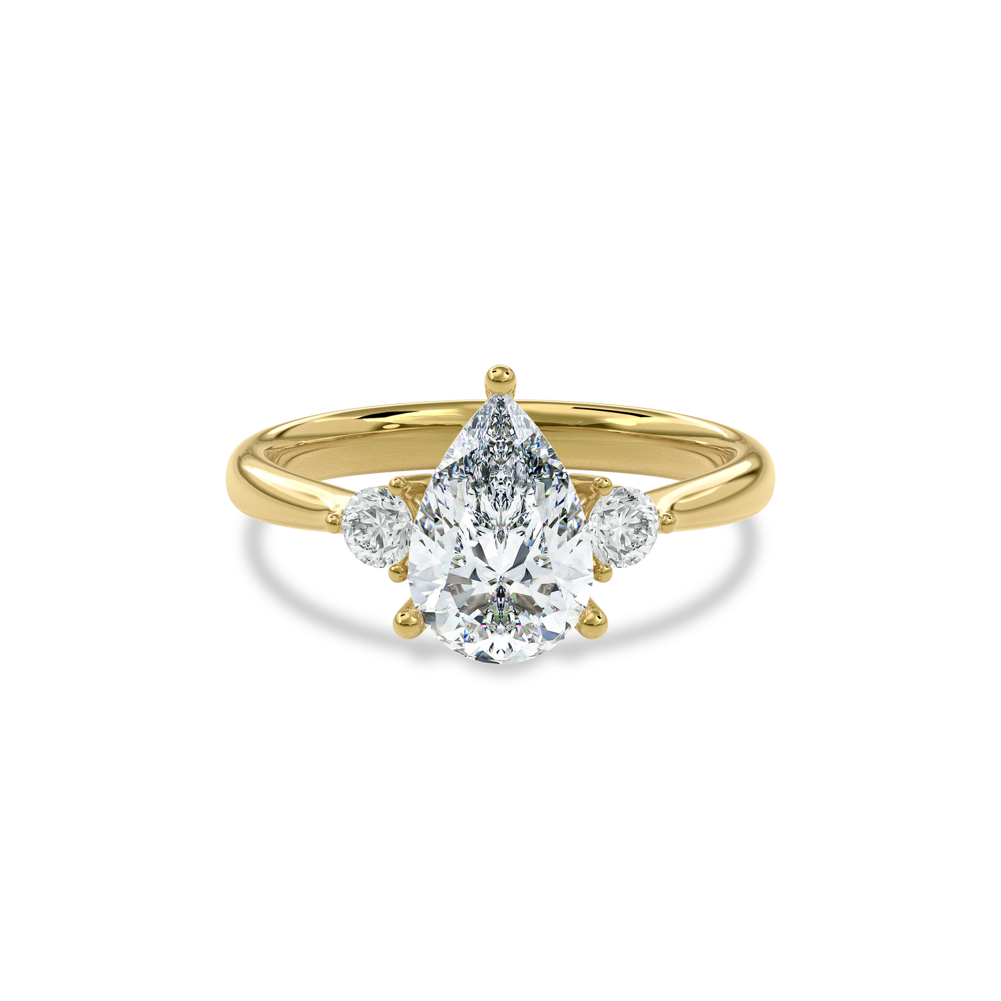 Daphnis Three Stones Engagement Ring Pear•Yellow Gold