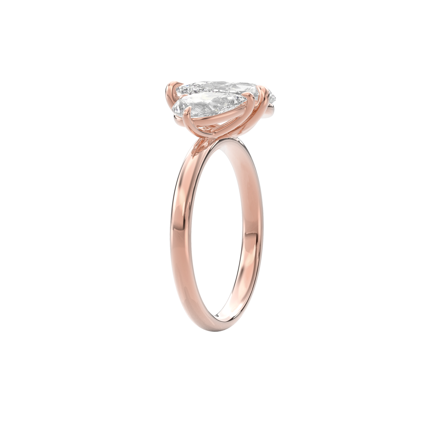 Callisto Two Stones Engagement Ring Pear•Rose Gold