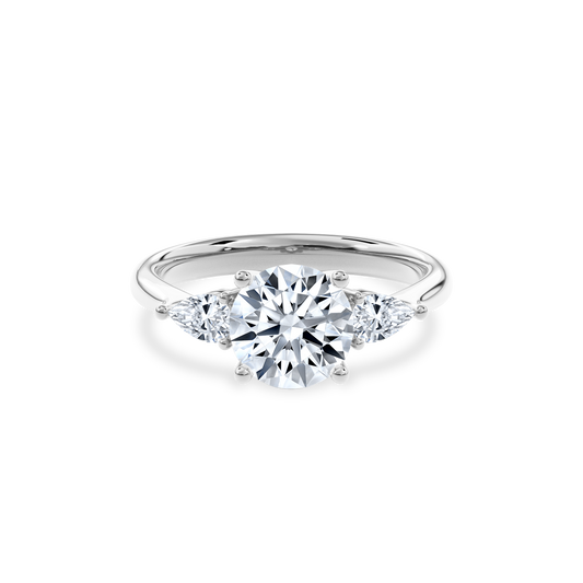 Daphnis Three Stones Engagement Ring Round•White Gold