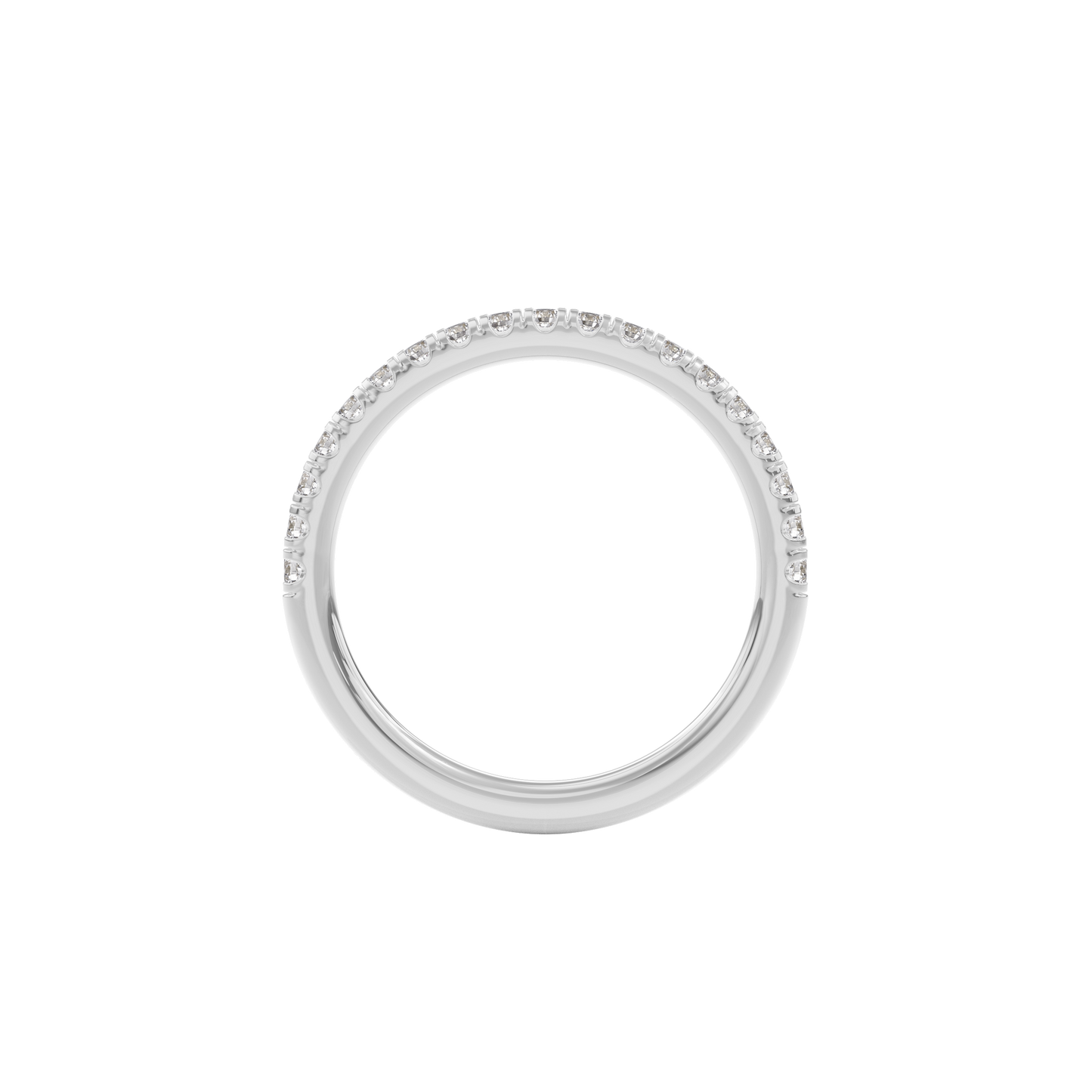 Wedding Bands Half Pave Band 1.8mm•White Gold