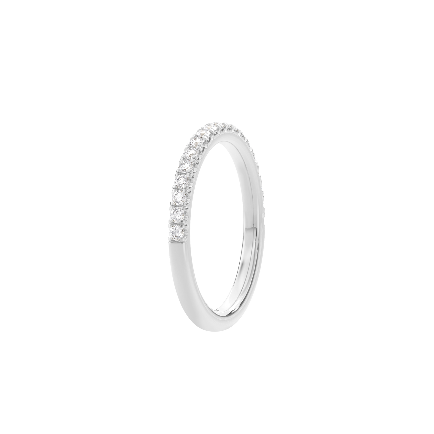 Wedding Bands Half Pave Band 1.8mm•White Gold