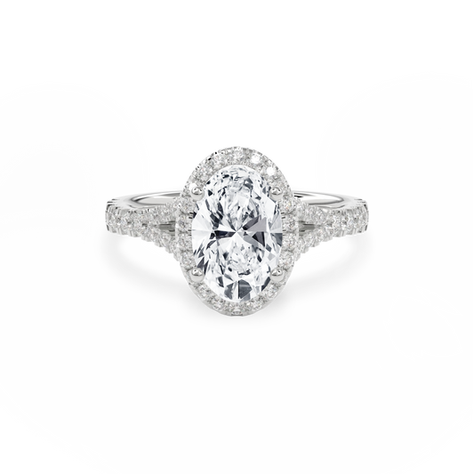 Elara Vintage Inspired Engagement Ring Oval•White Gold