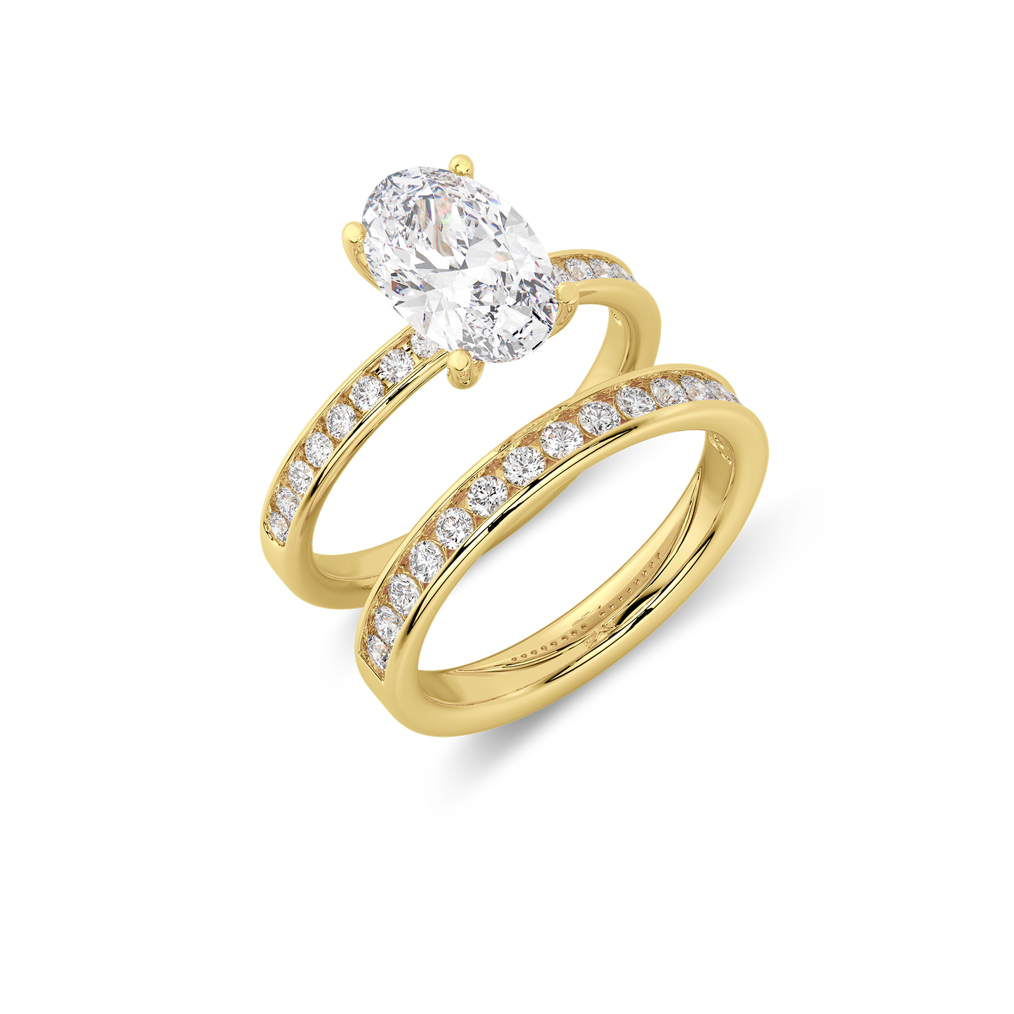 Channel Set Round Diamond Engagement Ring in 14k Yellow Gold
