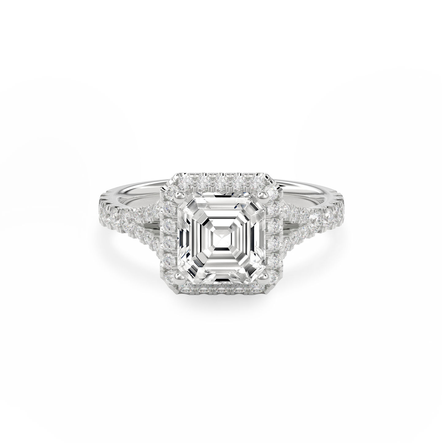 Elara Vintage Inspired Engagement Ring Asscher•White Gold