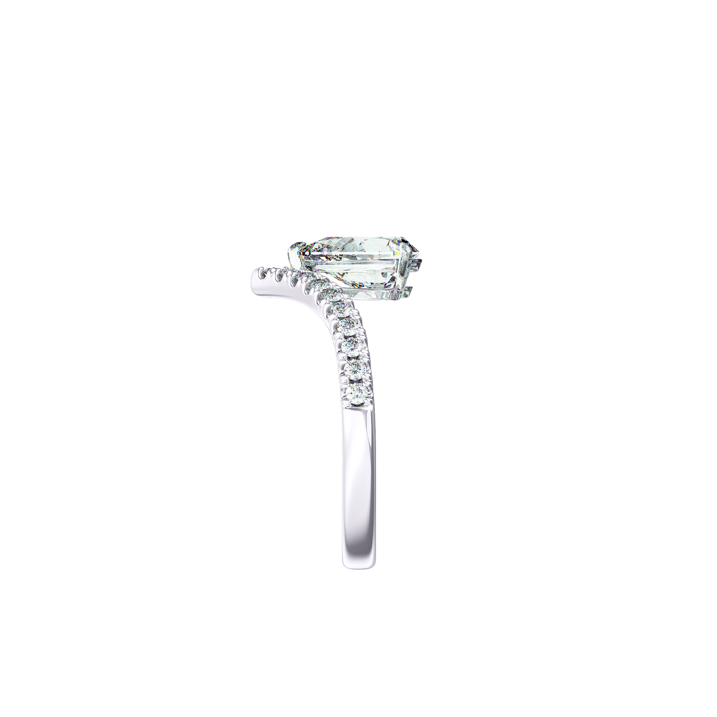Luxe Tiara Ring in 14k White  Gold