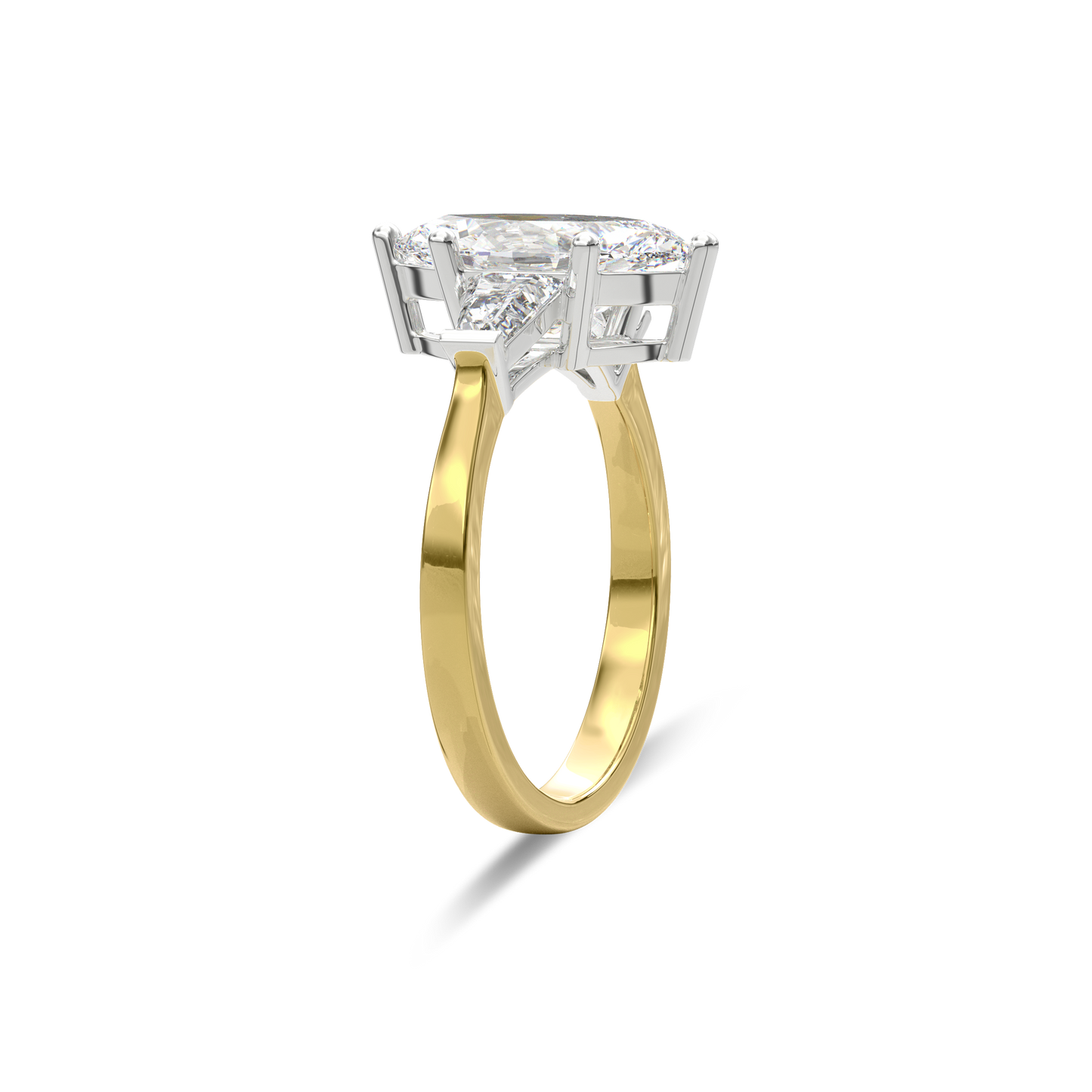 Daphnis Three Stones Engagement Ring Marquise•Yellow Gold