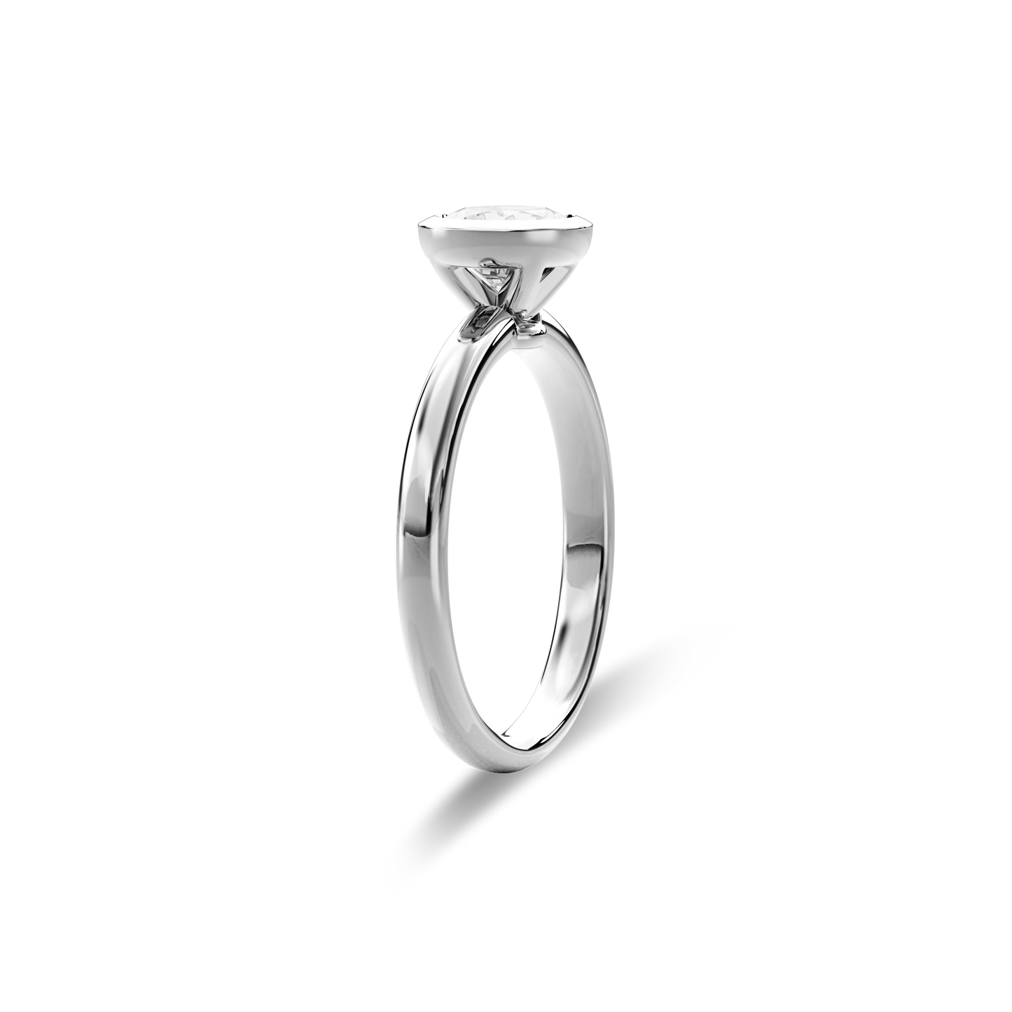 Bezel Ring Round•White Gold