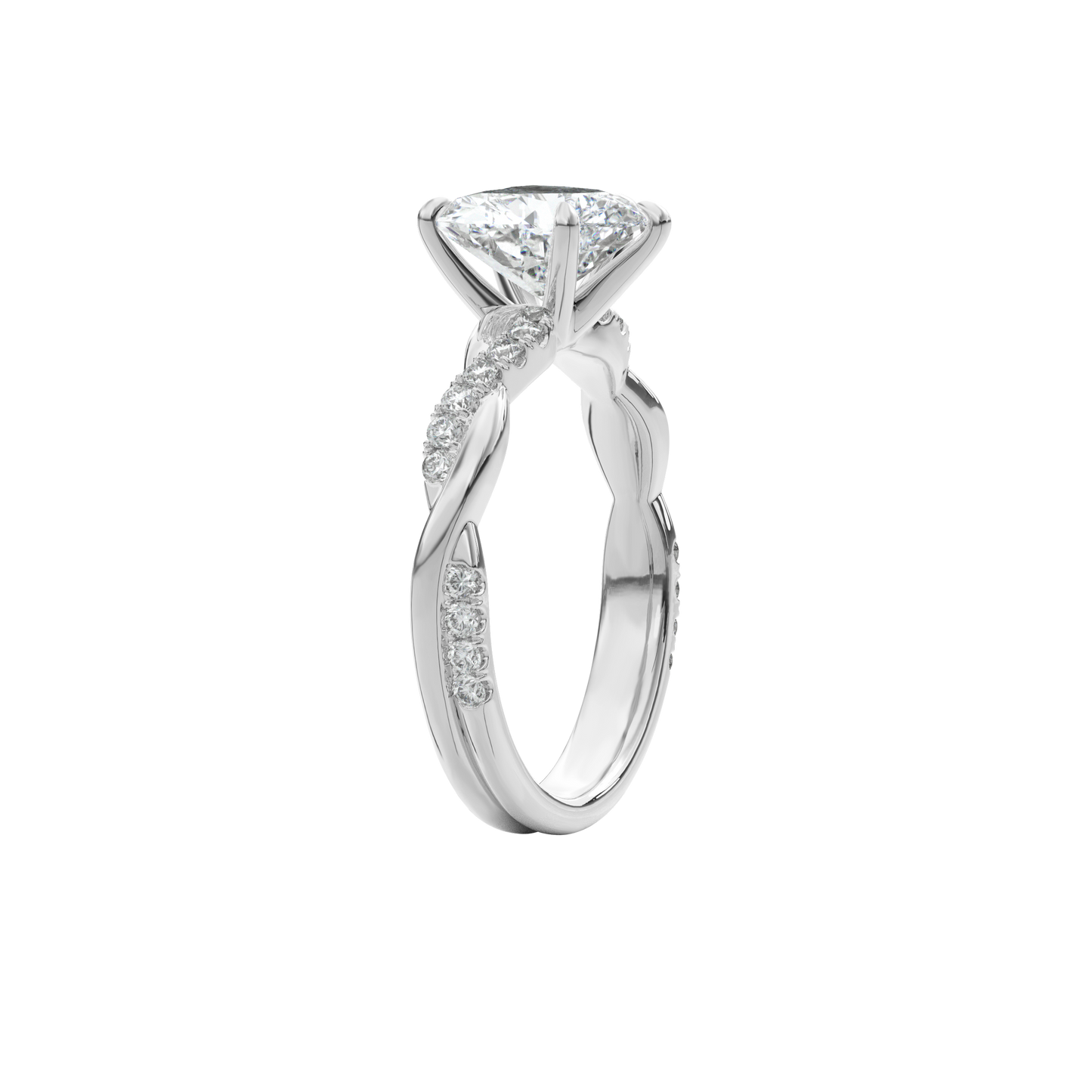 Rhea Twisted Pave Engagement Ring Pear•White Gold