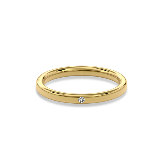 2.2mm Diamond Accent Wedding Band in Yellow Gold