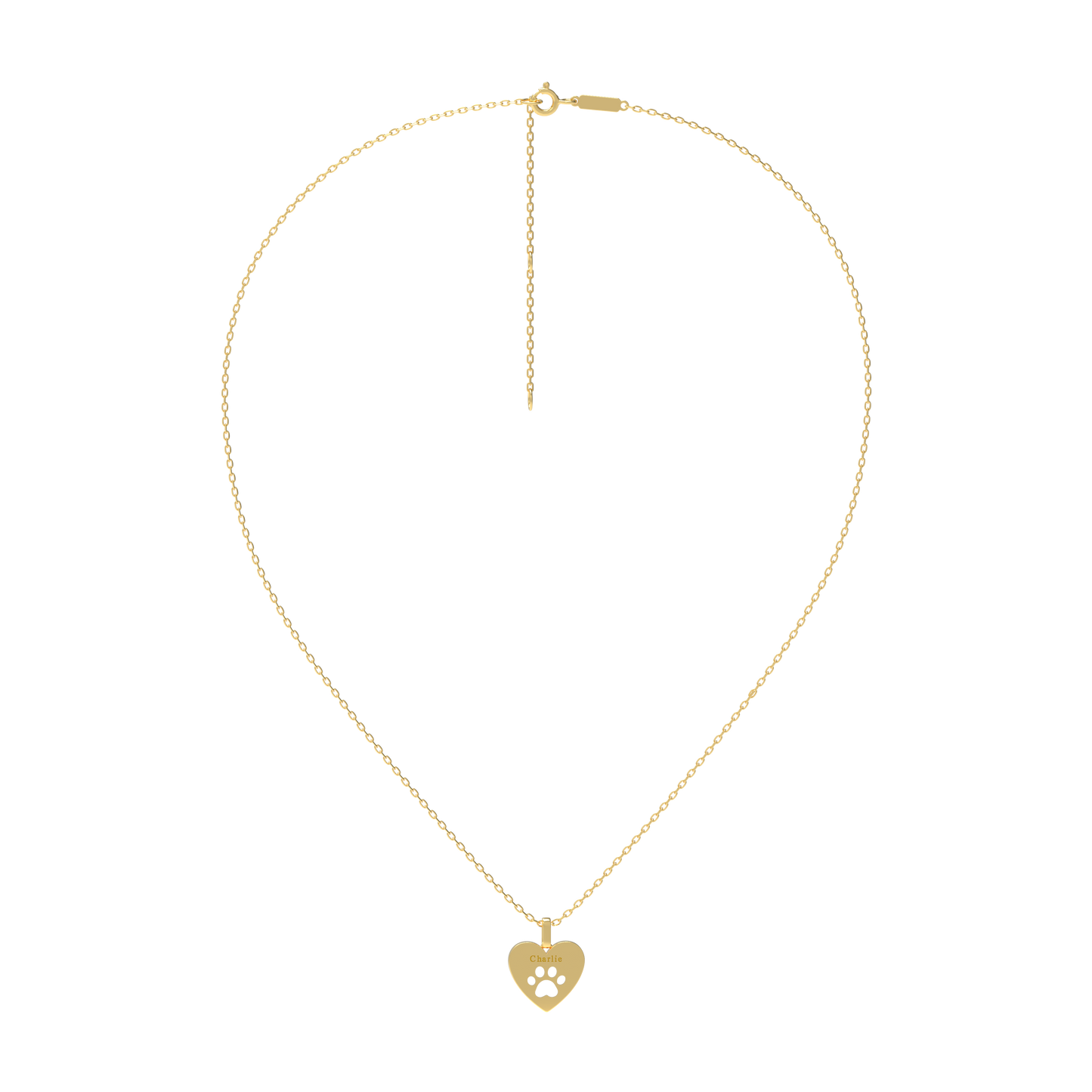 Yellow Gold Heart Tag Pendant KN001A