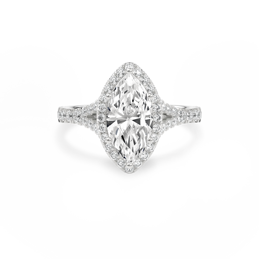 Elara Vintage Inspired Engagement Ring Marquise•White Gold