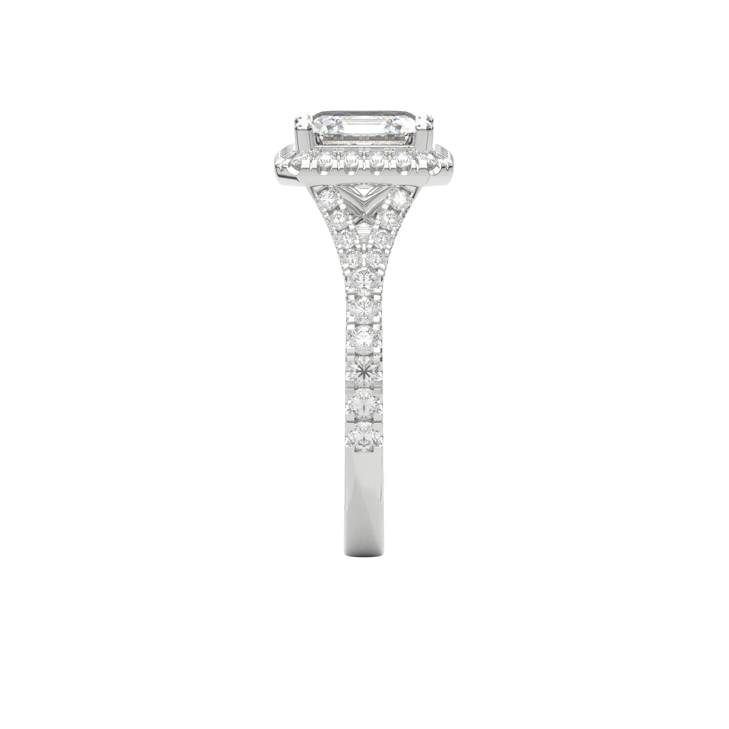 Elara Vintage Inspired Engagement Ring Asscher•White Gold