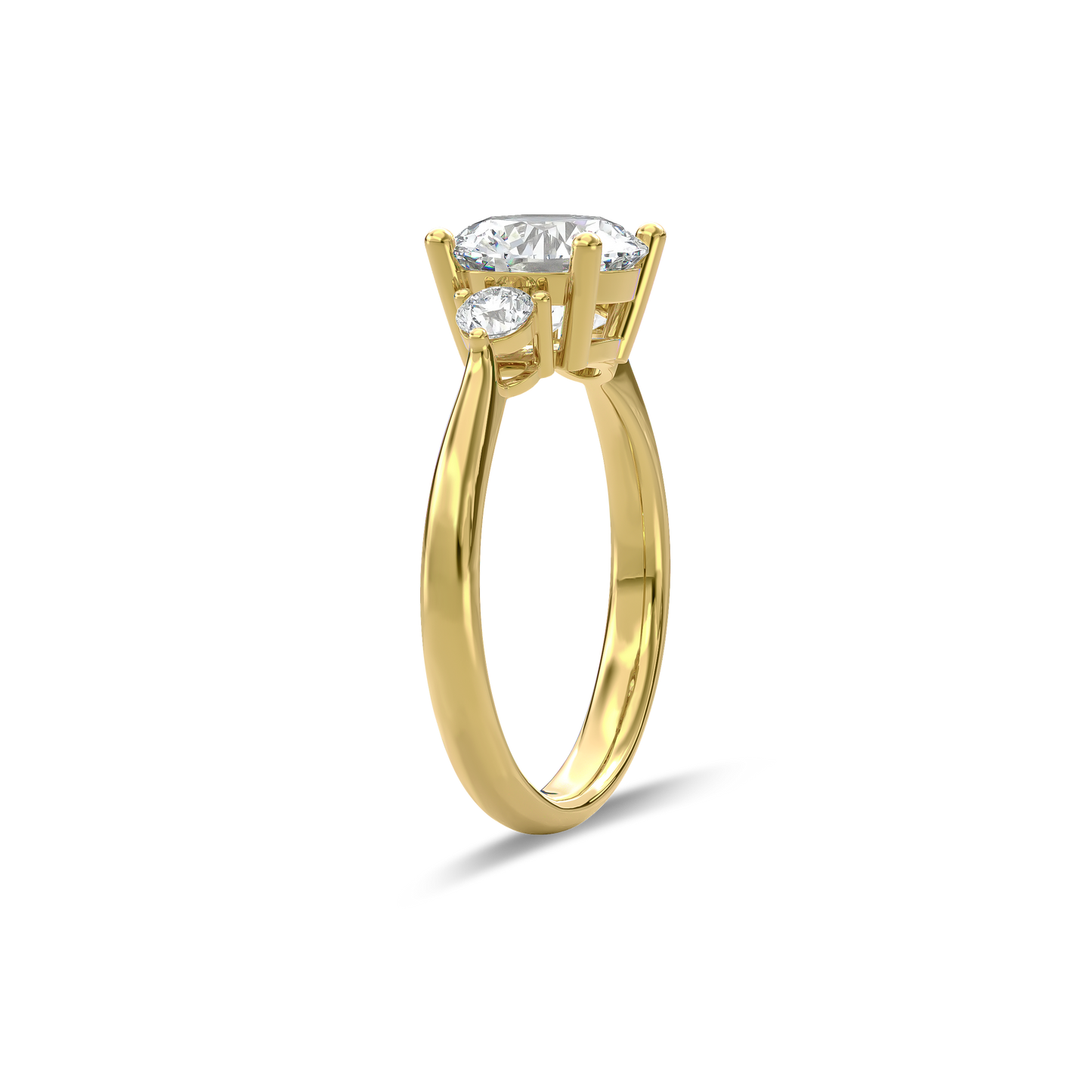 Daphnis Three Stones Engagement Ring Round•Yellow Gold
