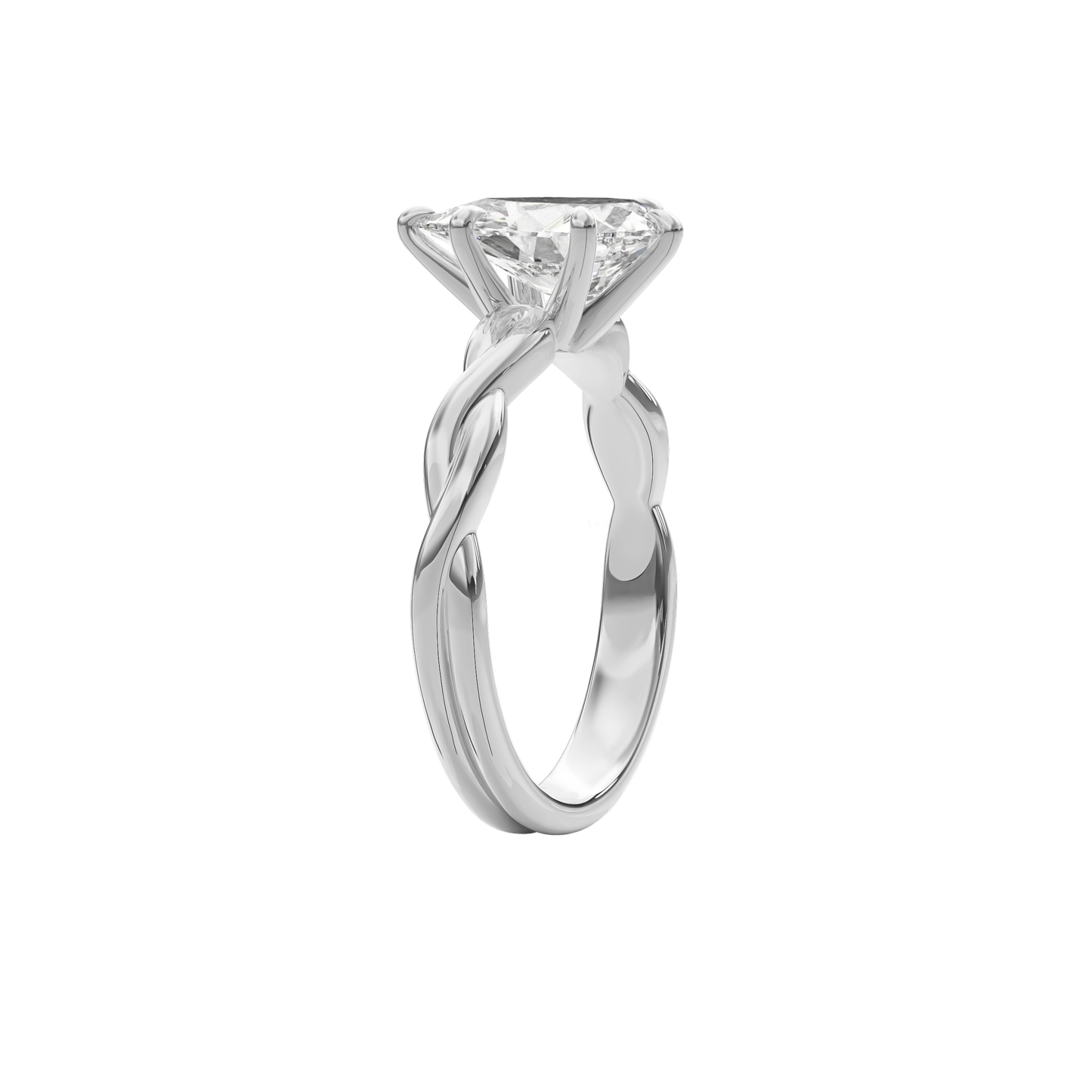 Rhea Twisted Engagement Ring Pear•White Gold