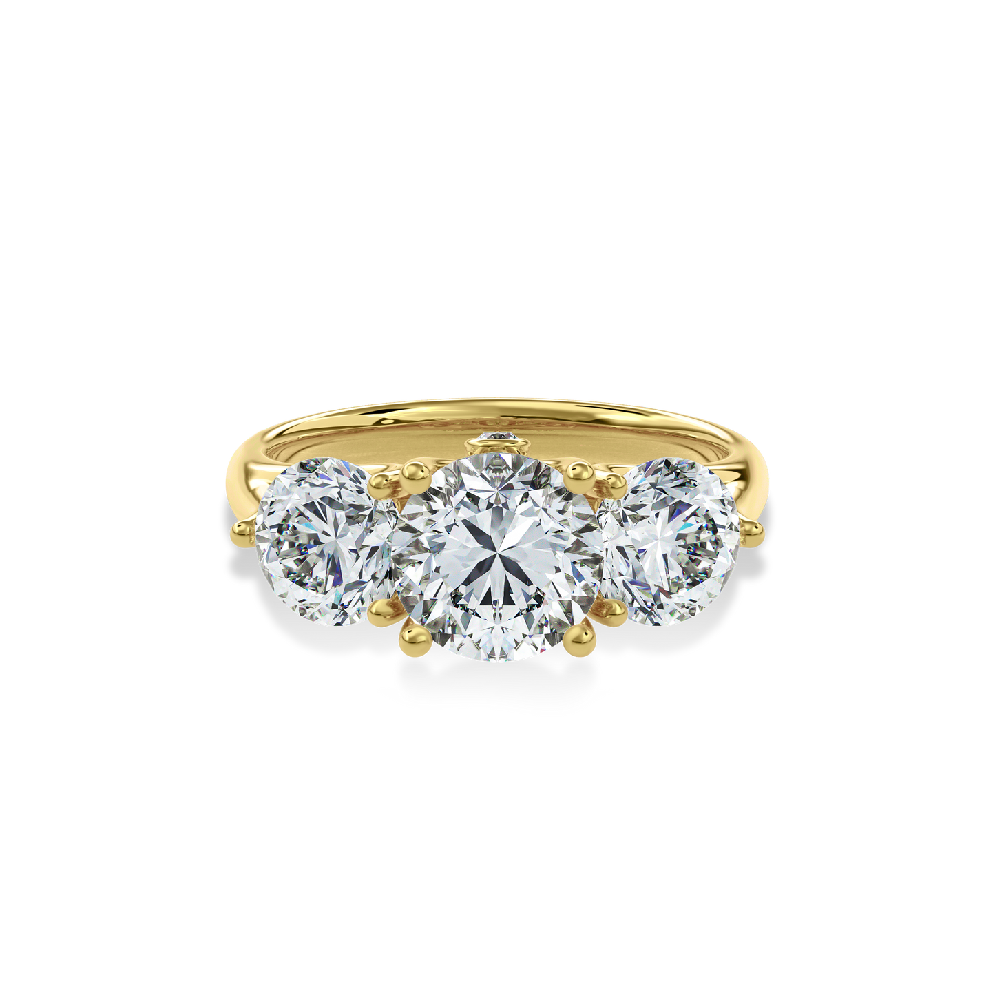 Daphnis Trinity Engagement Ring Round•Yellow Gold