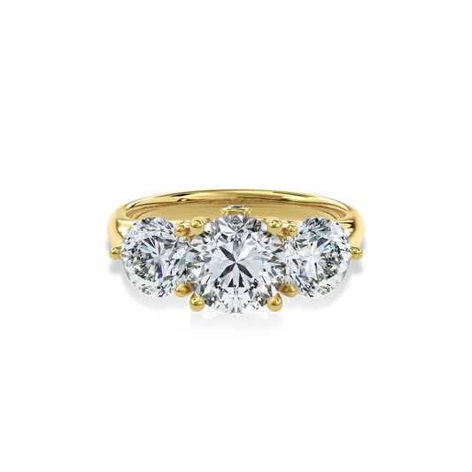Daphnis Trinity Engagement Ring Round•Yellow Gold