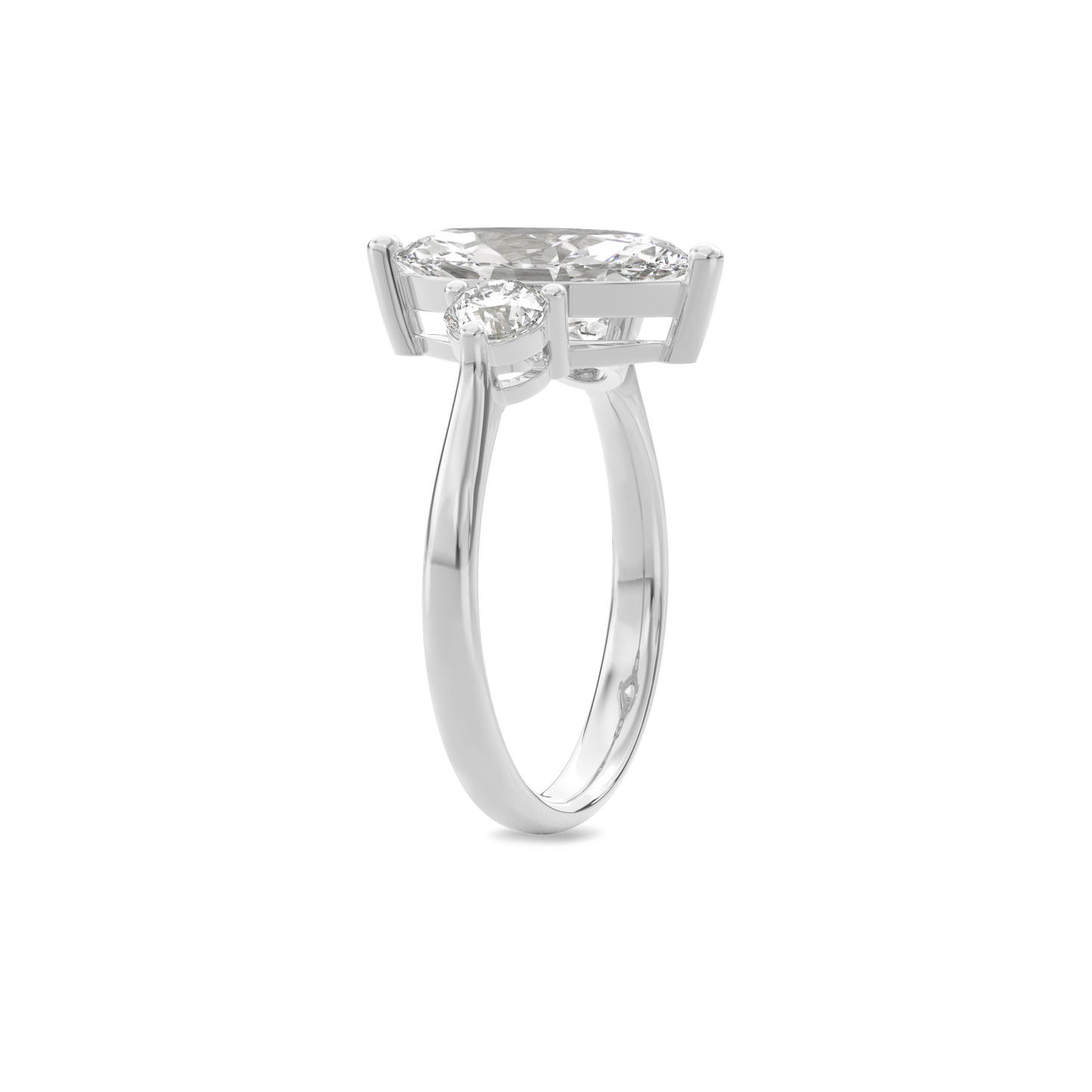 Daphnis Three Stones Engagement Ring Marquise•White Gold