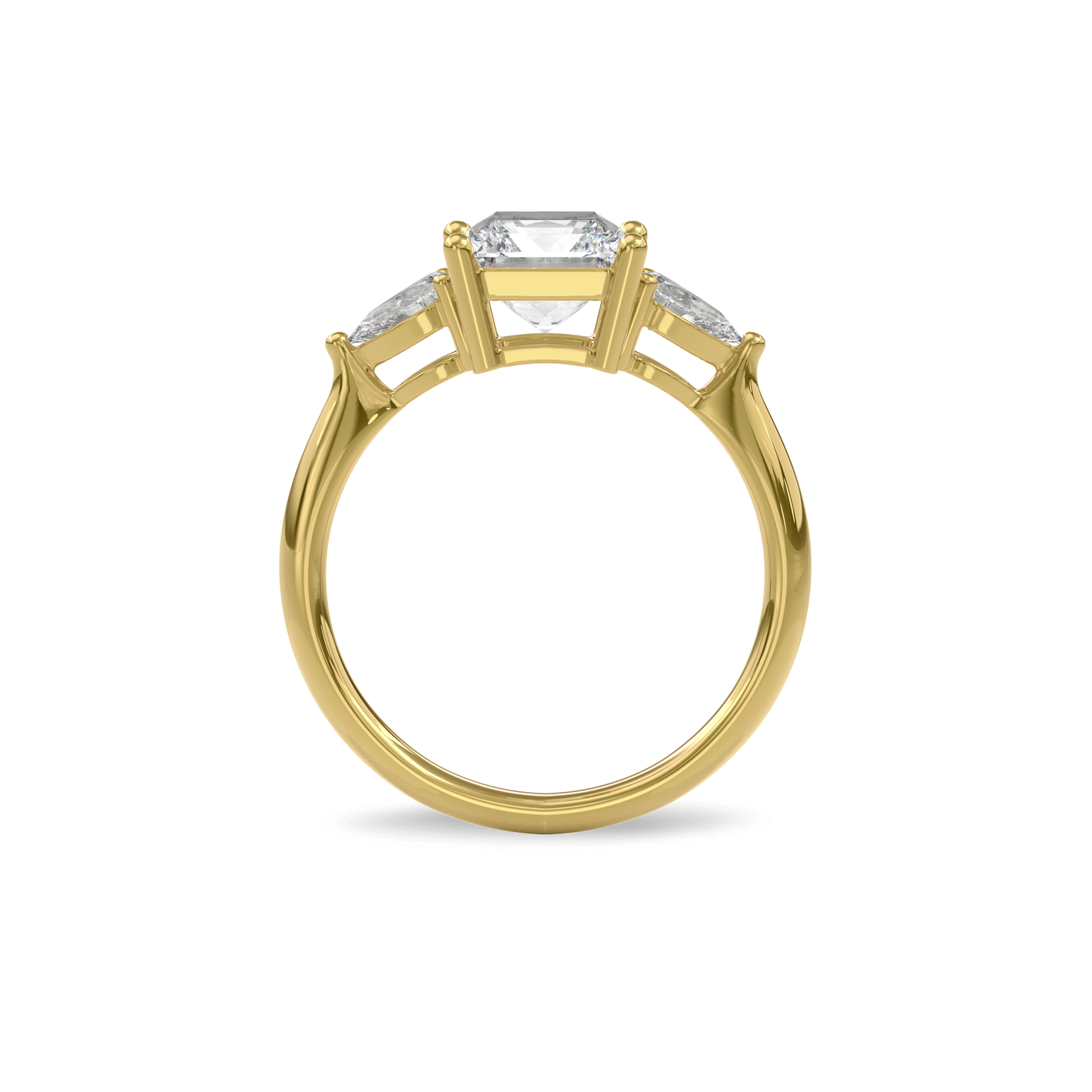 Daphnis Three Stones Engagement Ring Radiant•Yellow Gold
