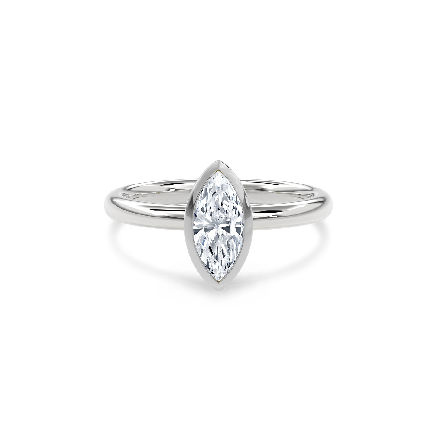 Bezel Ring Marquise•White Gold