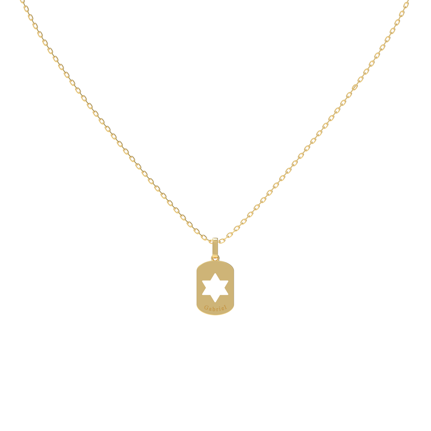 Yellow Gold Dog Tag Pendant KN001B