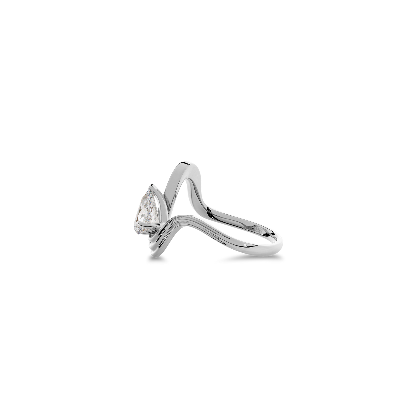 Pearl  Vela Curve Ringi in White Gold