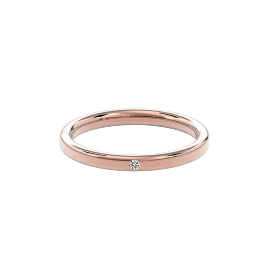 2.2mm Diamond Accent Wedding Band in Rose Gold