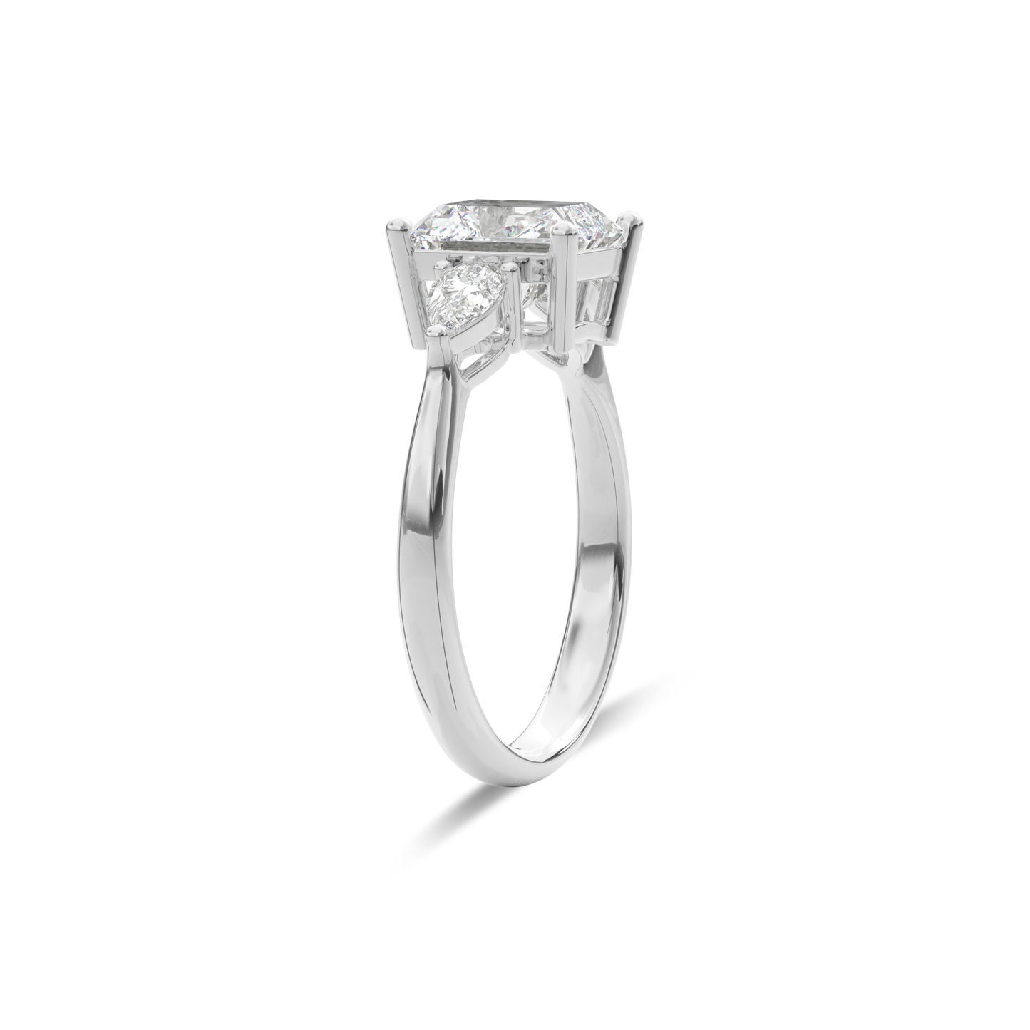 Daphnis Three Stones Engagement Ring Radiant•White Gold