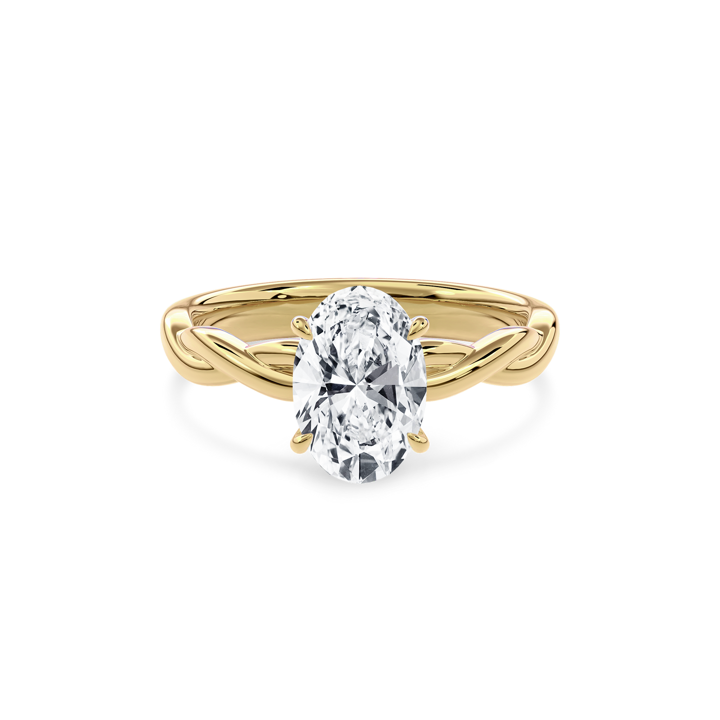 Rhea Twisted Engagement Ring Oval•Yellow Gold
