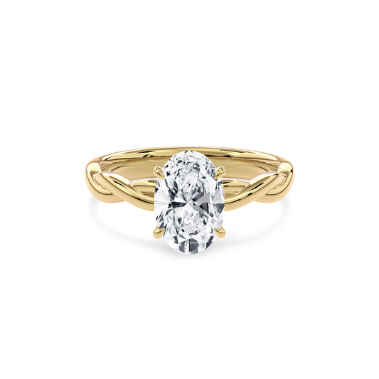 Rhea Twisted Engagement Ring Oval•Yellow Gold