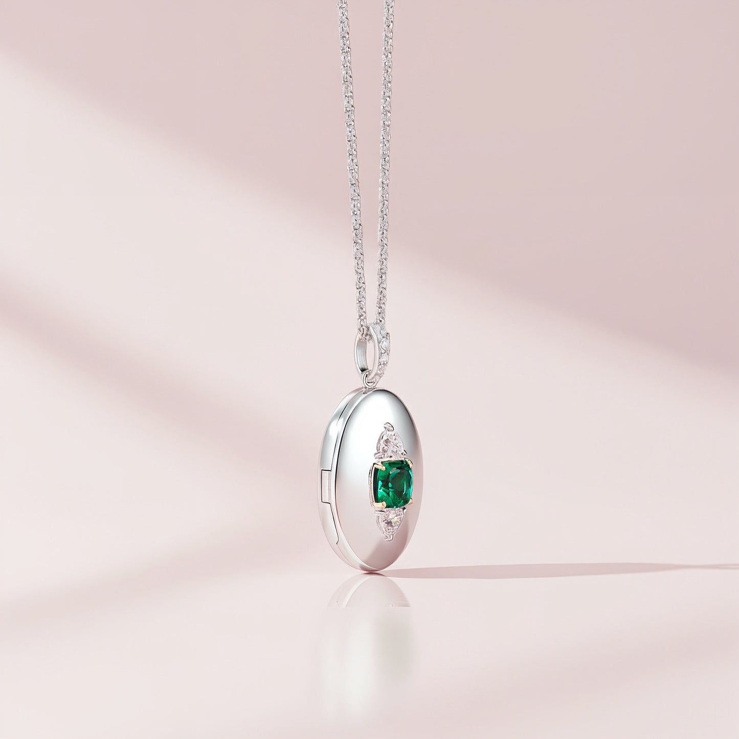 Rhodium Plated Guardian Eye Birthstone Locket SN005BR
