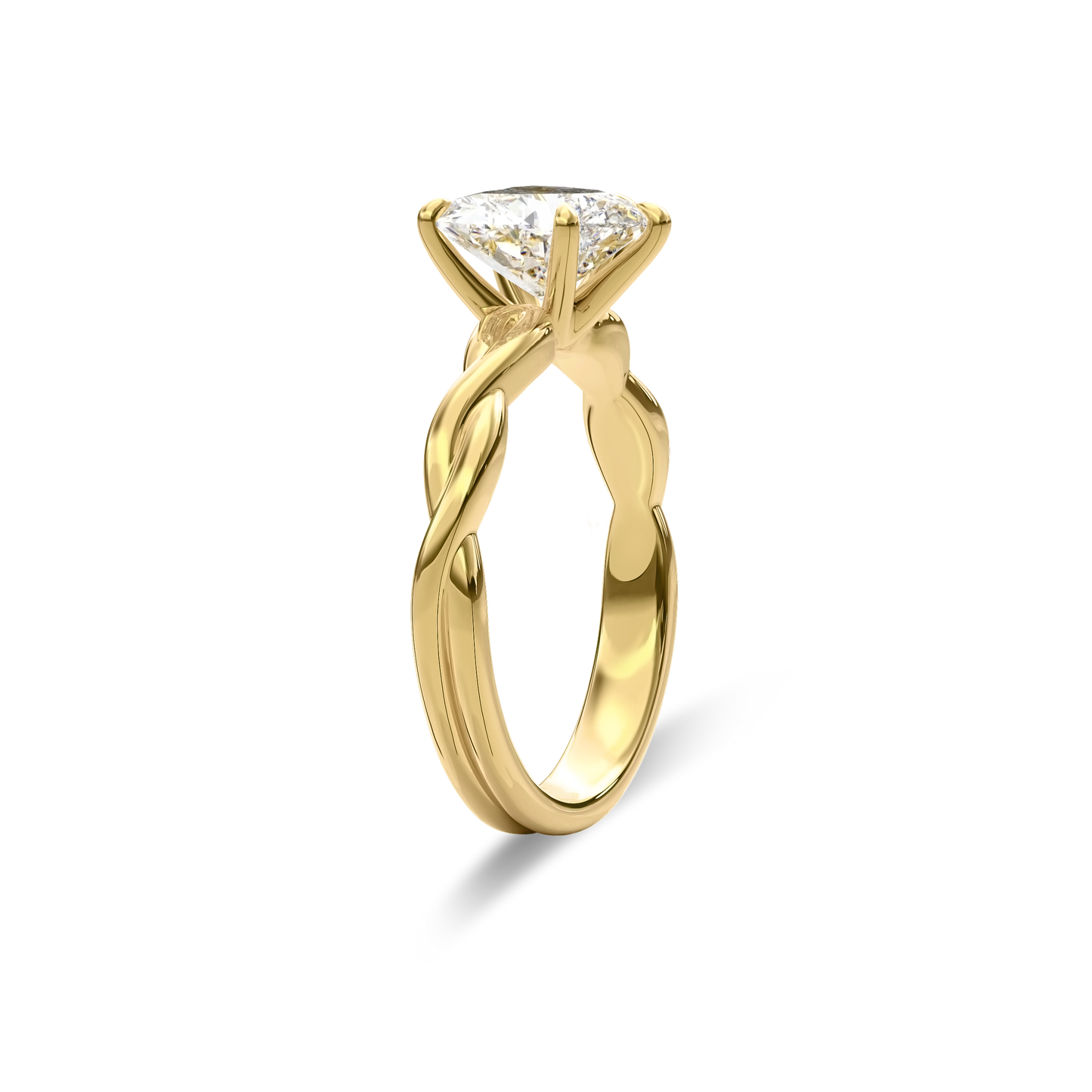 Rhea Twisted Engagement Ring Heart•Yellow Gold