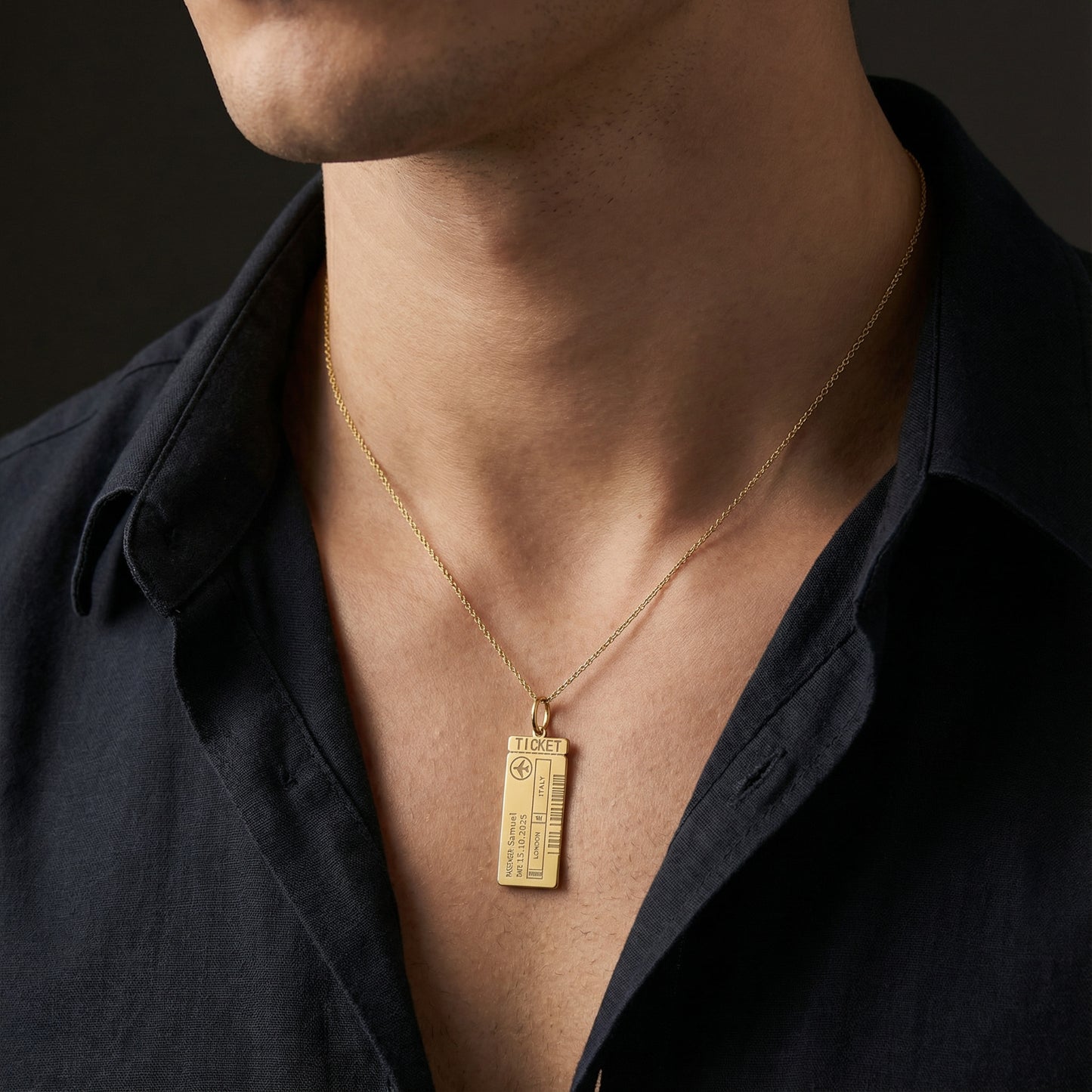 Classic Man Boarding Ticket Necklace SN003M