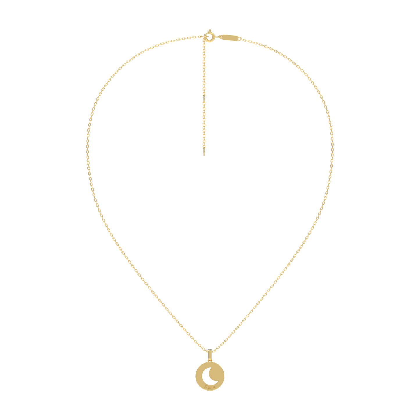 Yellow Gold Round Tag Pendant KN001D