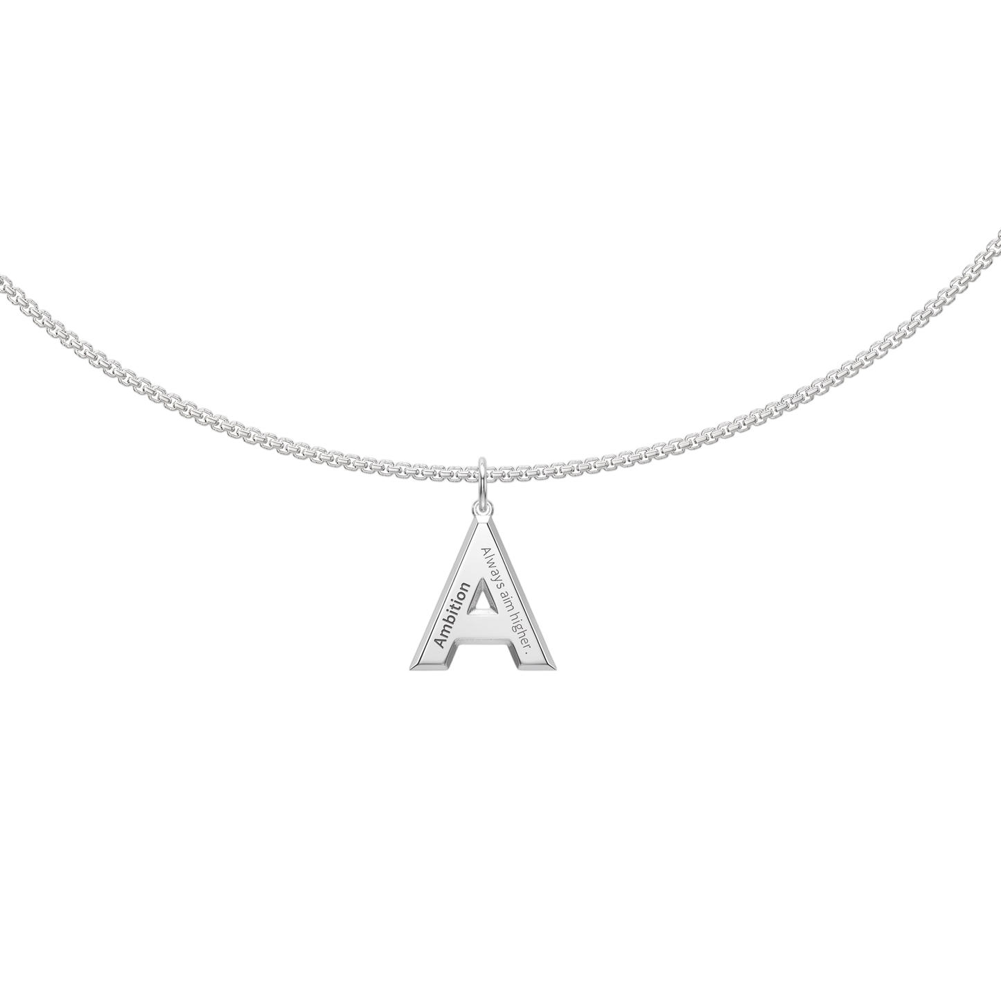 Rhodium Plated Signature Initial Necklace SN046