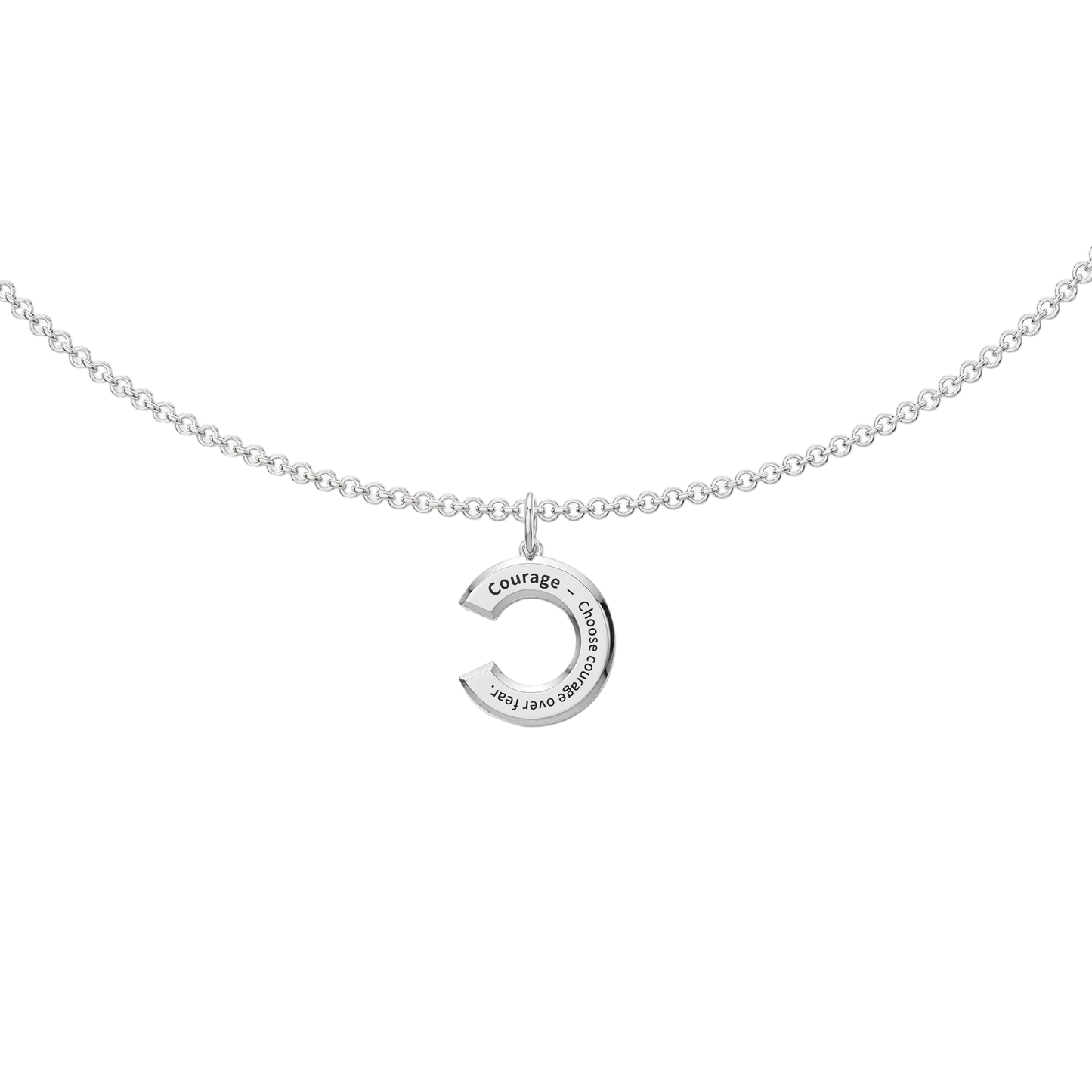 Rhodium Plated Signature Initial Necklace SN046